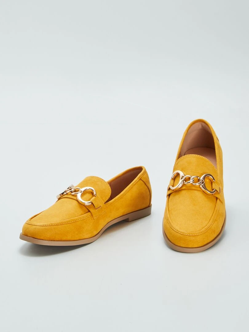 Mocassin avec boucles dorées   Jaune