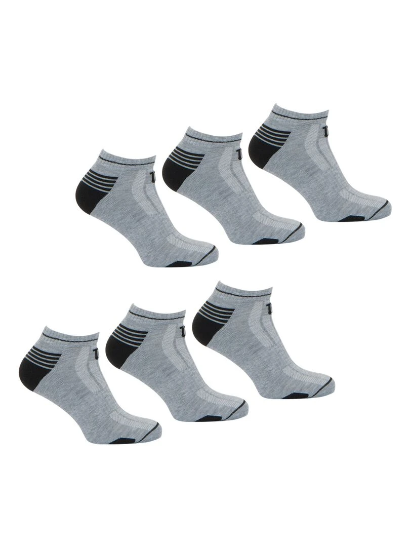 LOT DE 6 PAIRES DE CHAUSSETTES BASSES WILSON GRIS NOIR Gris