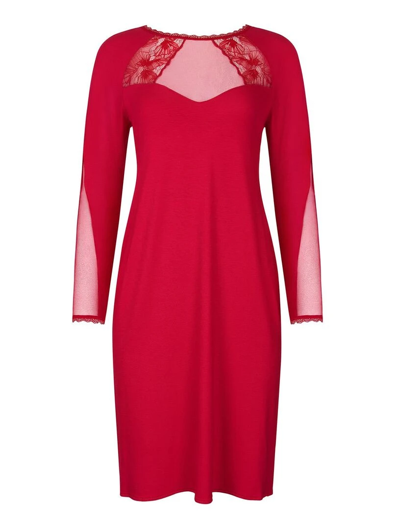 Chemise de nuit manches longues Sympathy   Rouge