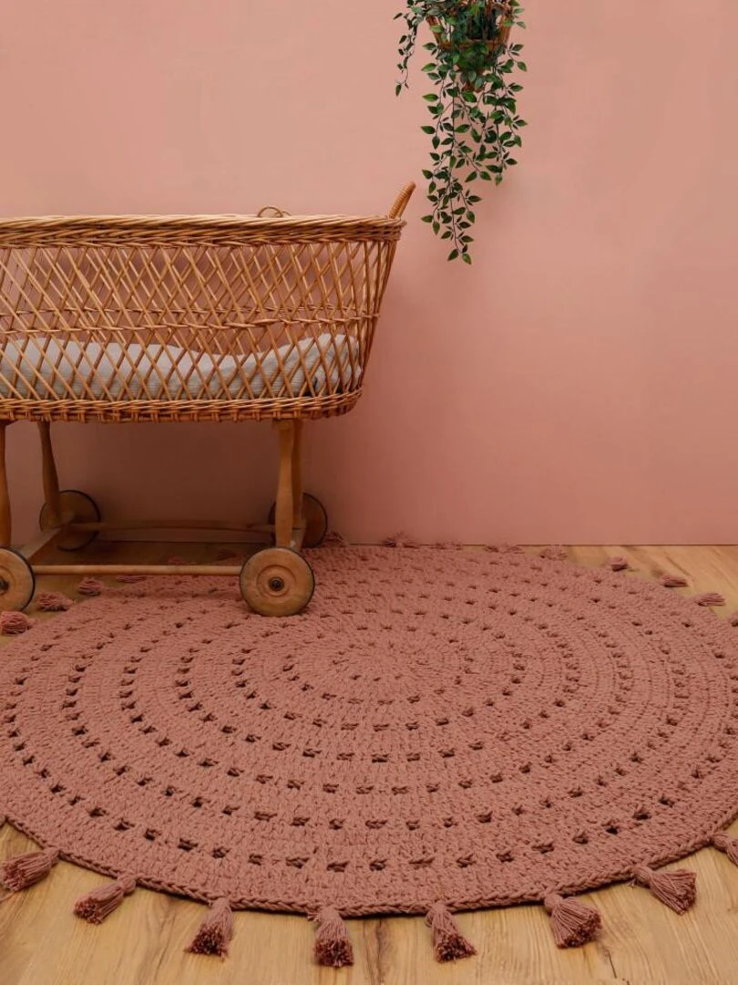 Tapis Coton Nila Liege par Nattiot   Ø 120 cm   Nattiot   Marron