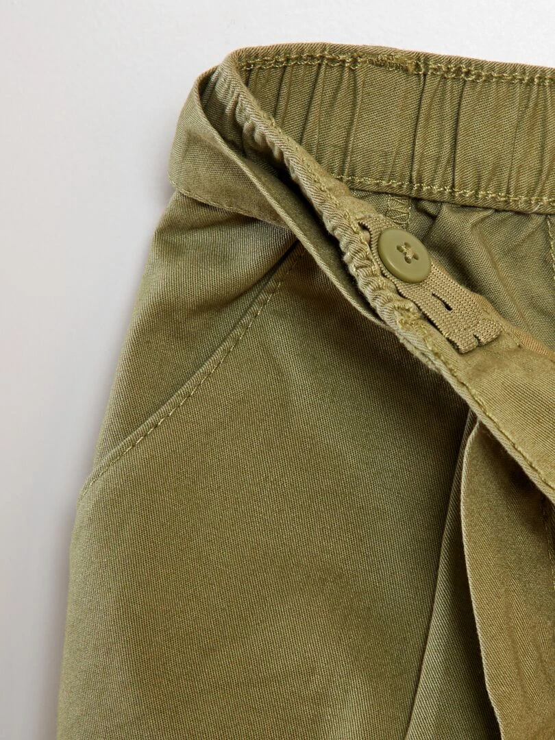 Short en popeline   Kaki