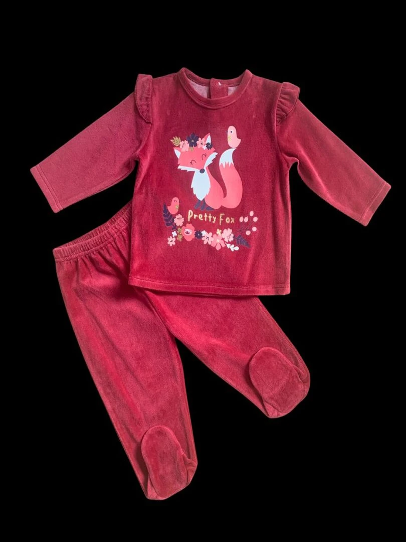 Pyjama 2 pièces 'Pretty Fox' 'TouDou' Bordeaux
