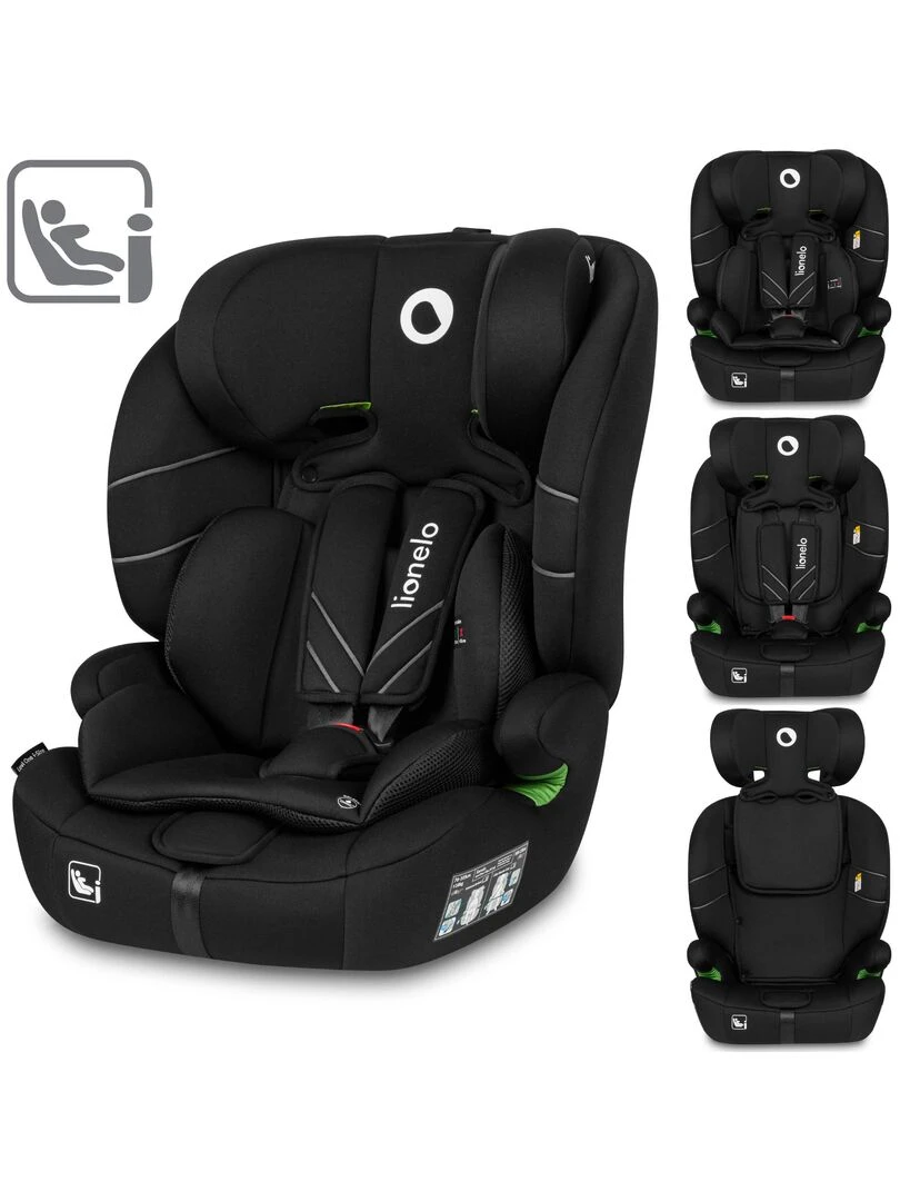 Siège auto bébé évolutif LIONELO Levi One i Size Groupe 1/2/3 Noir Noir