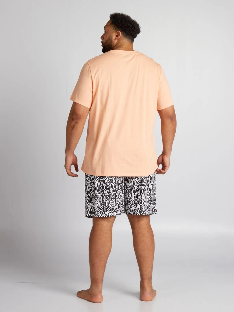 Ensemble de pyjama 'Keith Haring' 2 pièces Corail