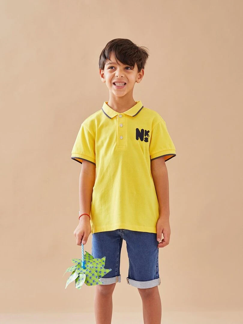 Polo en coton piqué Noukie's Jaune