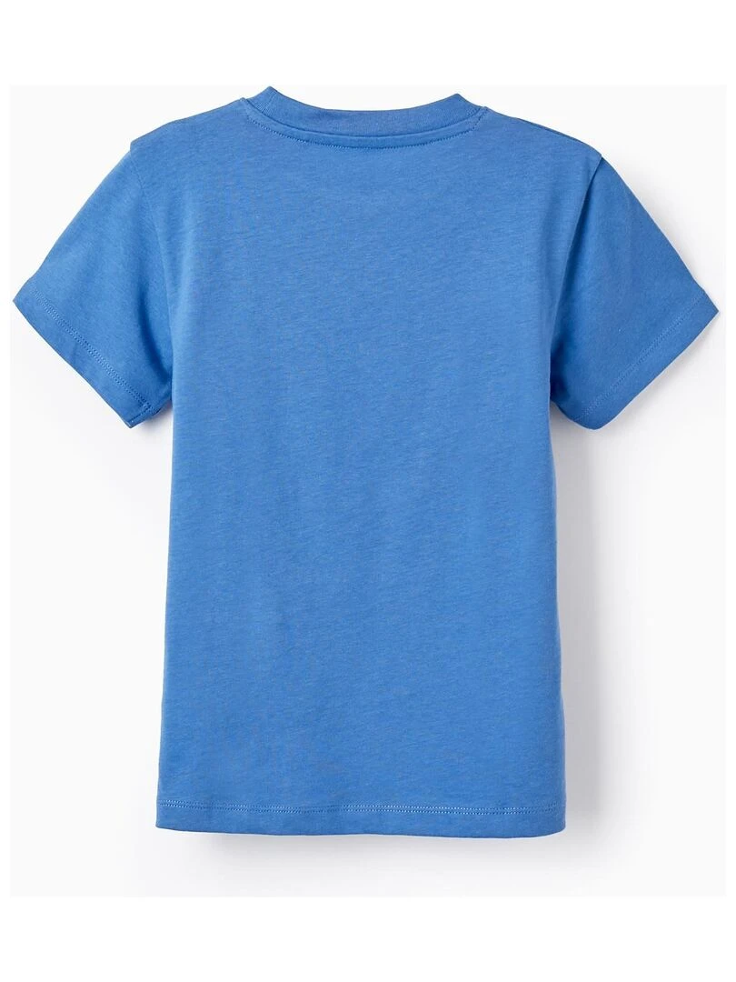 T Shirt en coton pour garçon 'Portraits' manches courtes Bleu