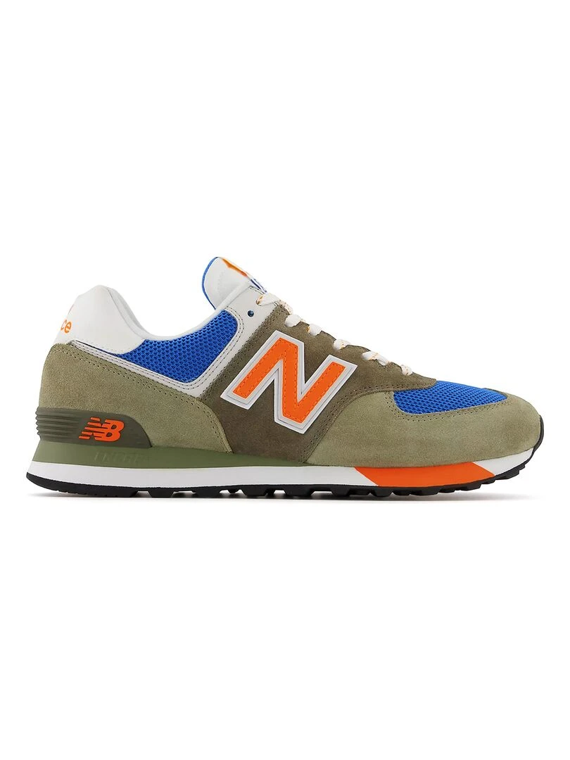 Baskets New Balance 574 Gris Orange Bleu