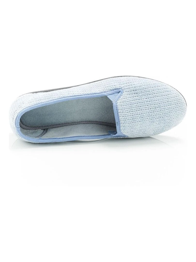 Ballerines aspect velours côtelé à mémoire de forme Damart Bleu ciel