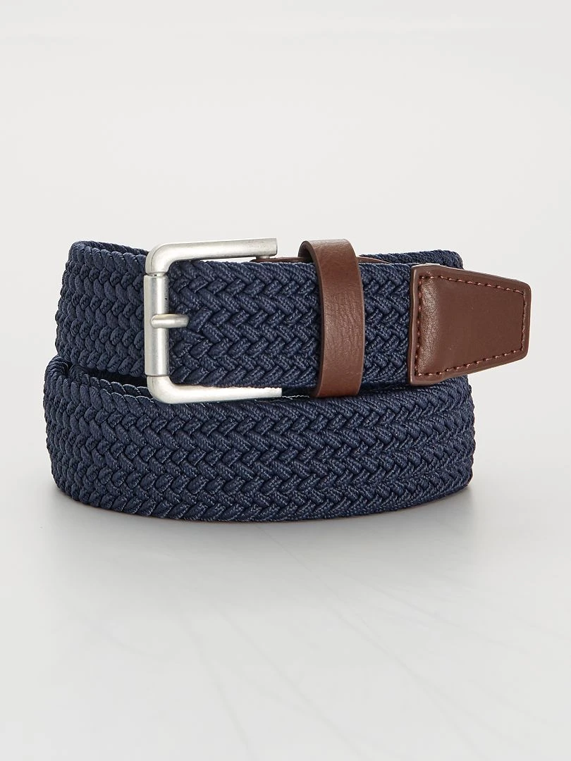 Ceinture tressée élastique bleu marine