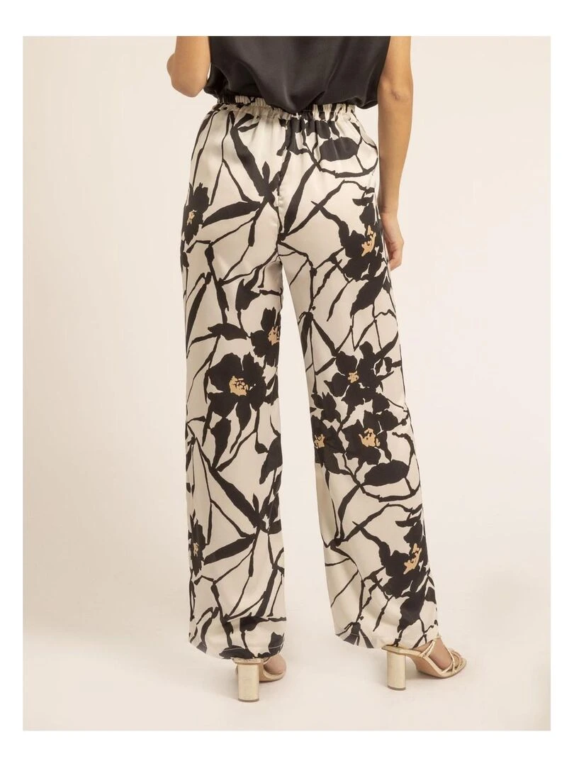 Pantalon fluide motifs EBONIE Ecru