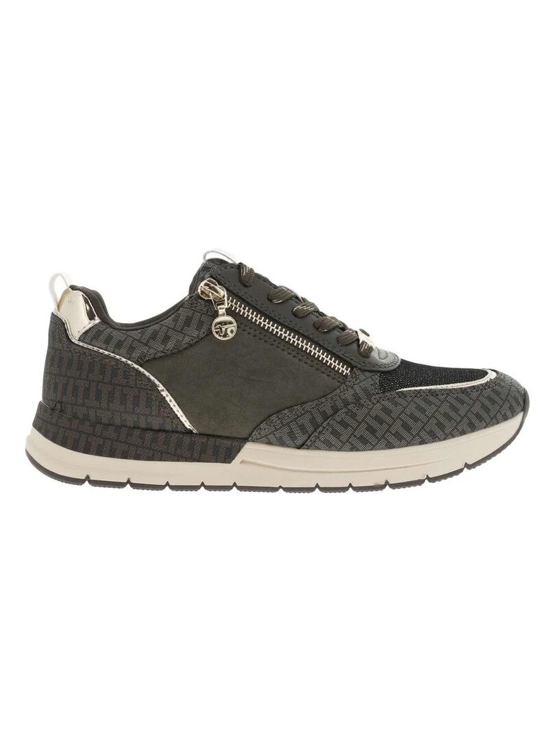 TAMARIS Baskets talon plat Vert olive