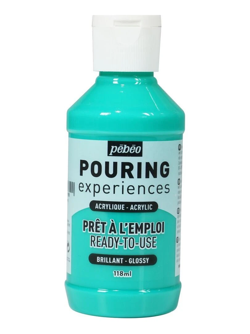 Peinture pouring acrylique brillante Vert d'eau 118 ml N/A