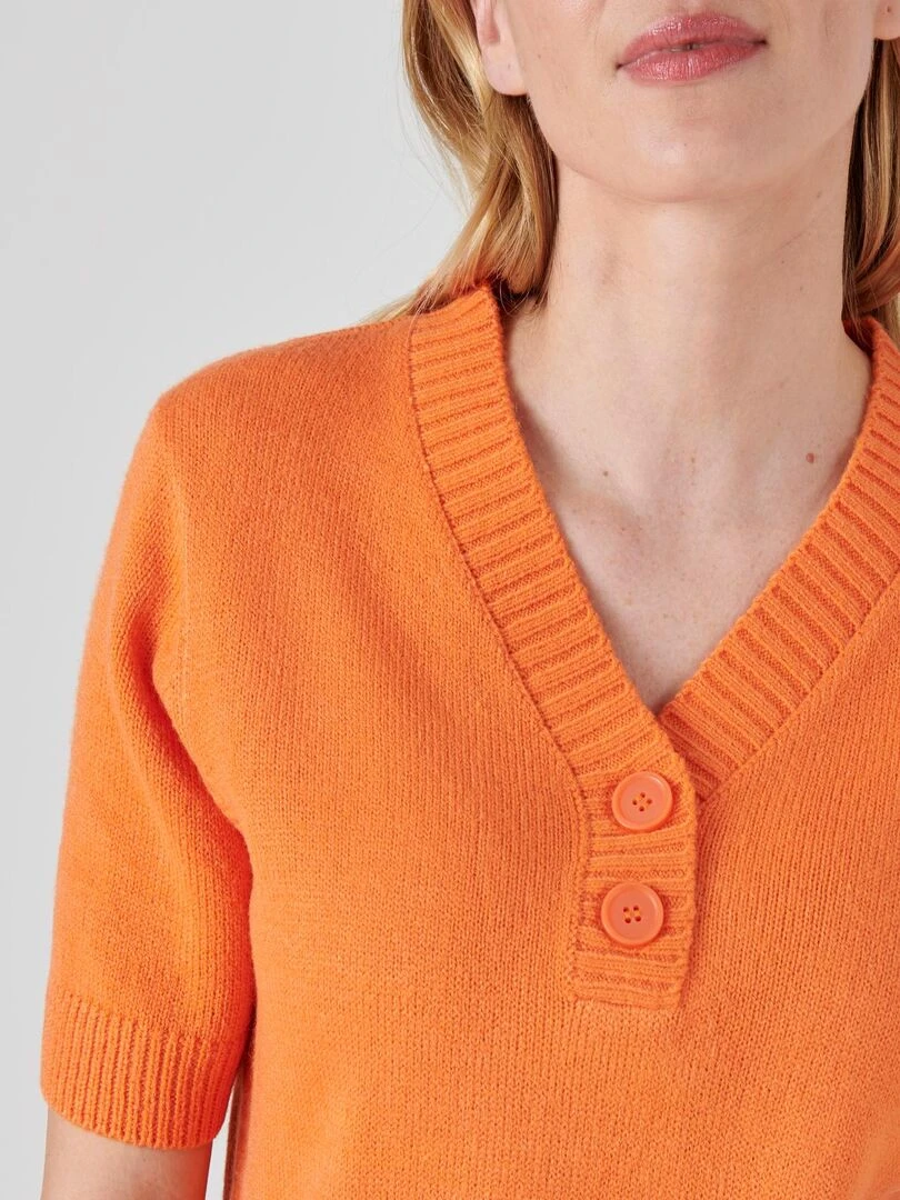 Pull maille jersey souple et douce Damart Orange