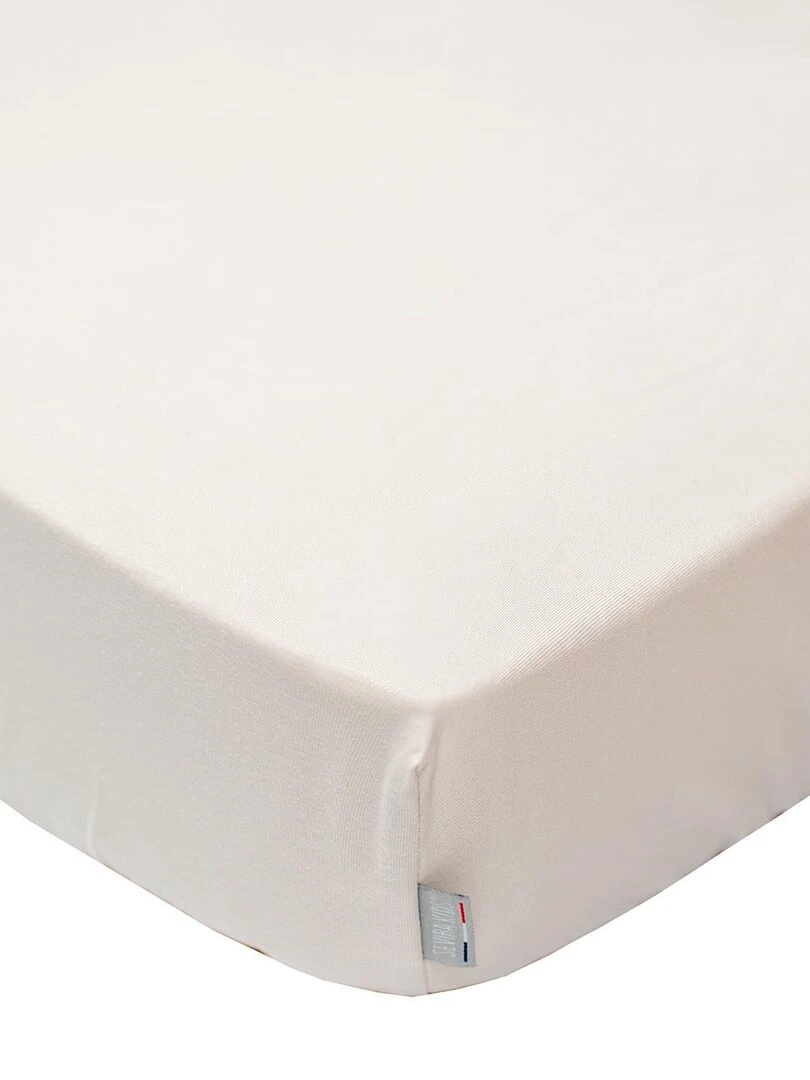 Drap housse en coton jersey Uni Beige