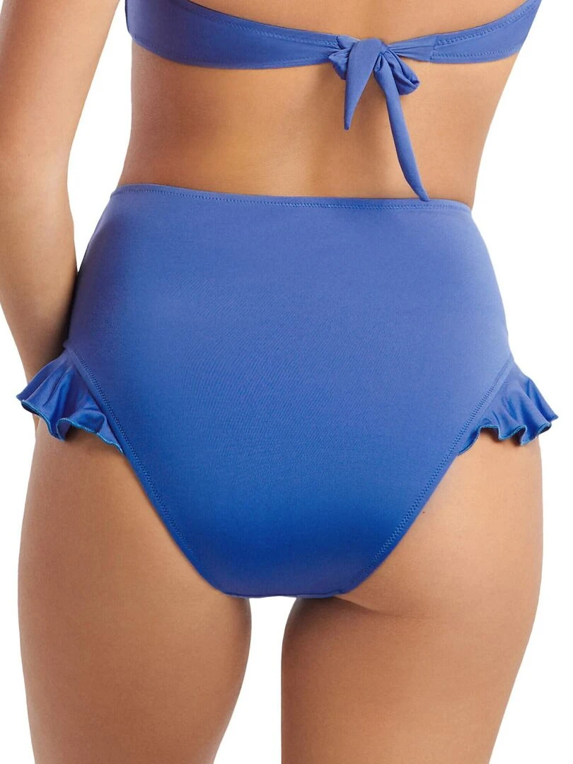 Bas maillot slip de bain échancré taille haute Kenya Bleu