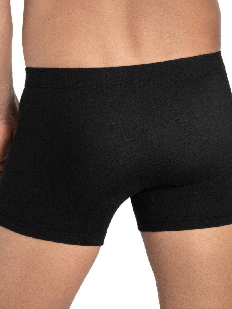Lot de 2 boxers à rayures verticales et uni en coton et modal Katsuo   Noir