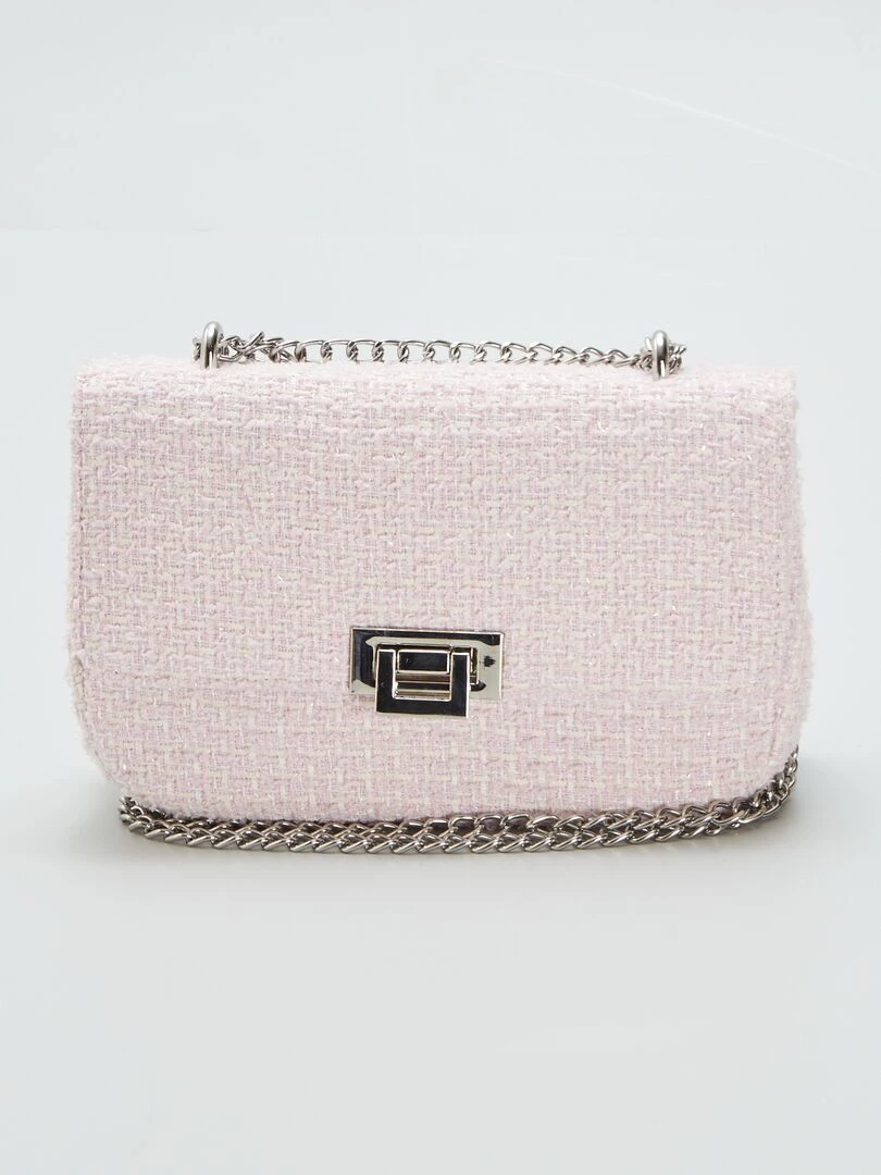 Sac en tweed avec fils brillants Rose