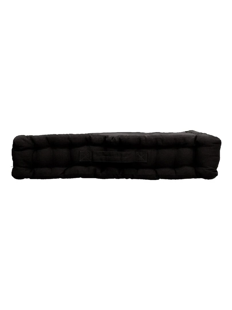 Coussin de sol uni en pur coton Noir