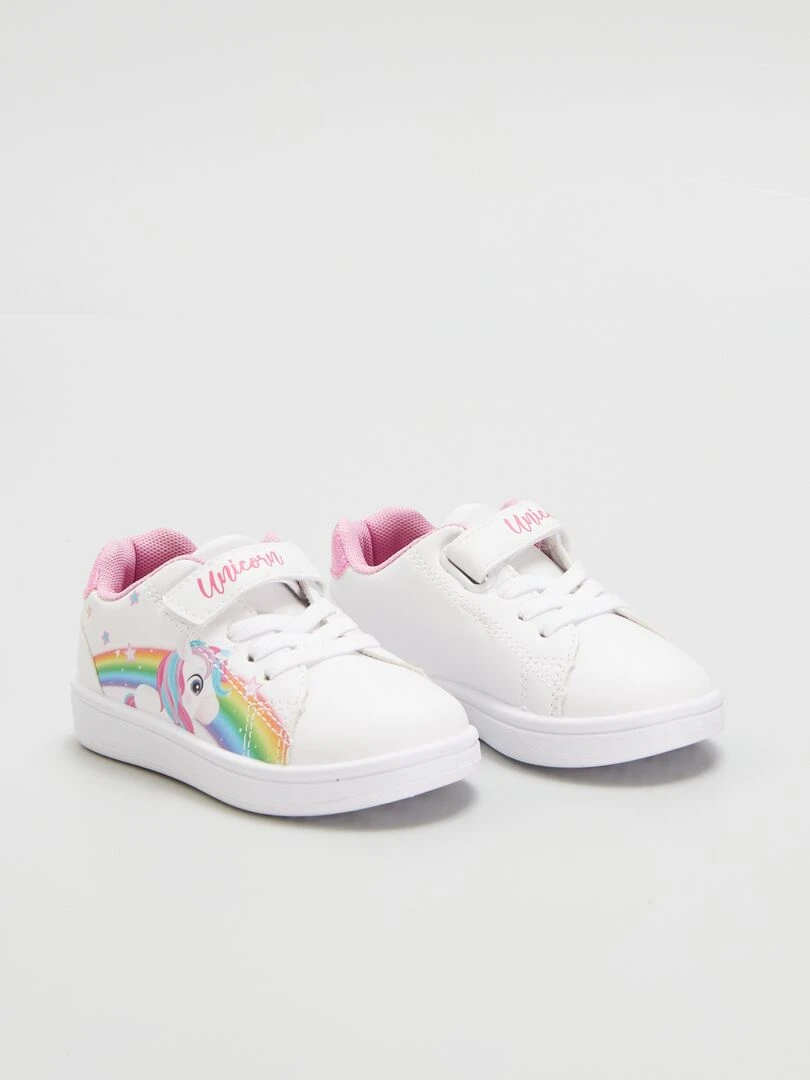 Baskets à scratch 'licorne' Blanc