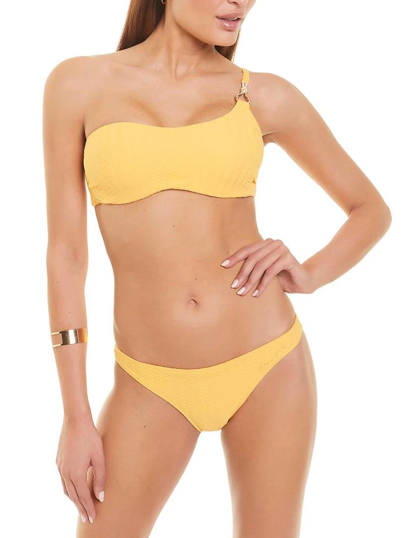 Bas maillot slip de bain brésilien taille basse Basica   Jaune