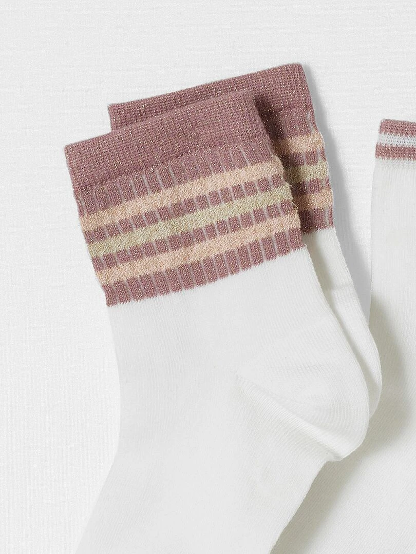 Lot de 2 paires de chaussettes rayées Climatyl   Damart   Blanc