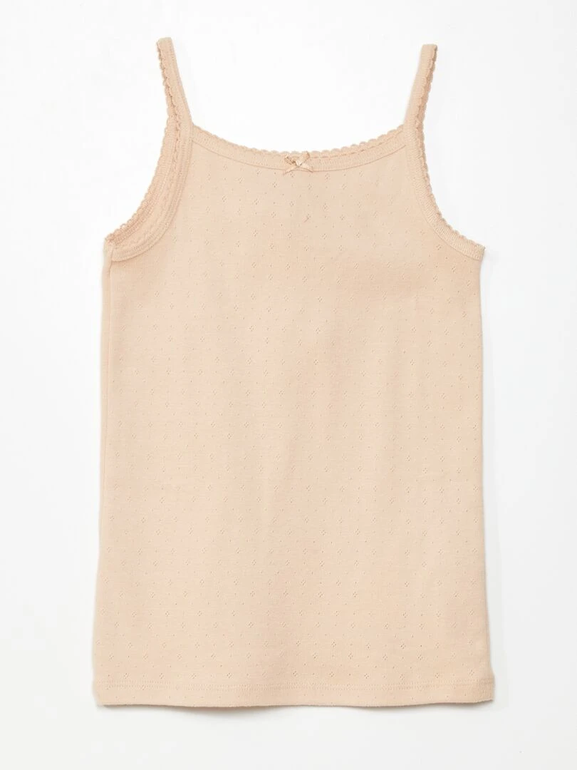 Lot de 3 débardeurs en maille pointelle   Beige