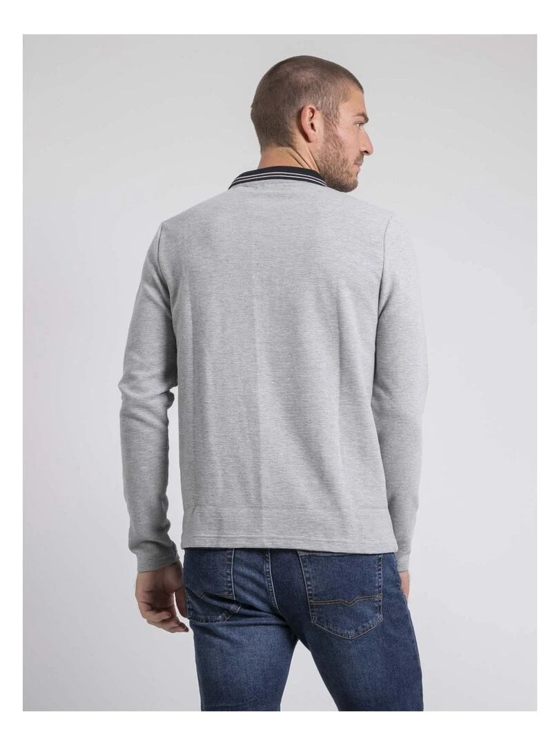 Polo manches longues pur coton POMEDUSE Gris