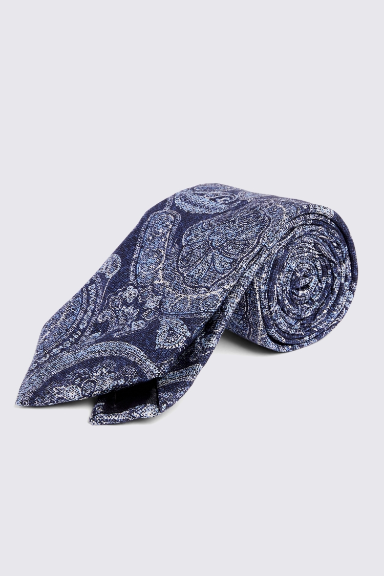 Bottinelli Navy Silk Paisley Tie Buy Online at Moss