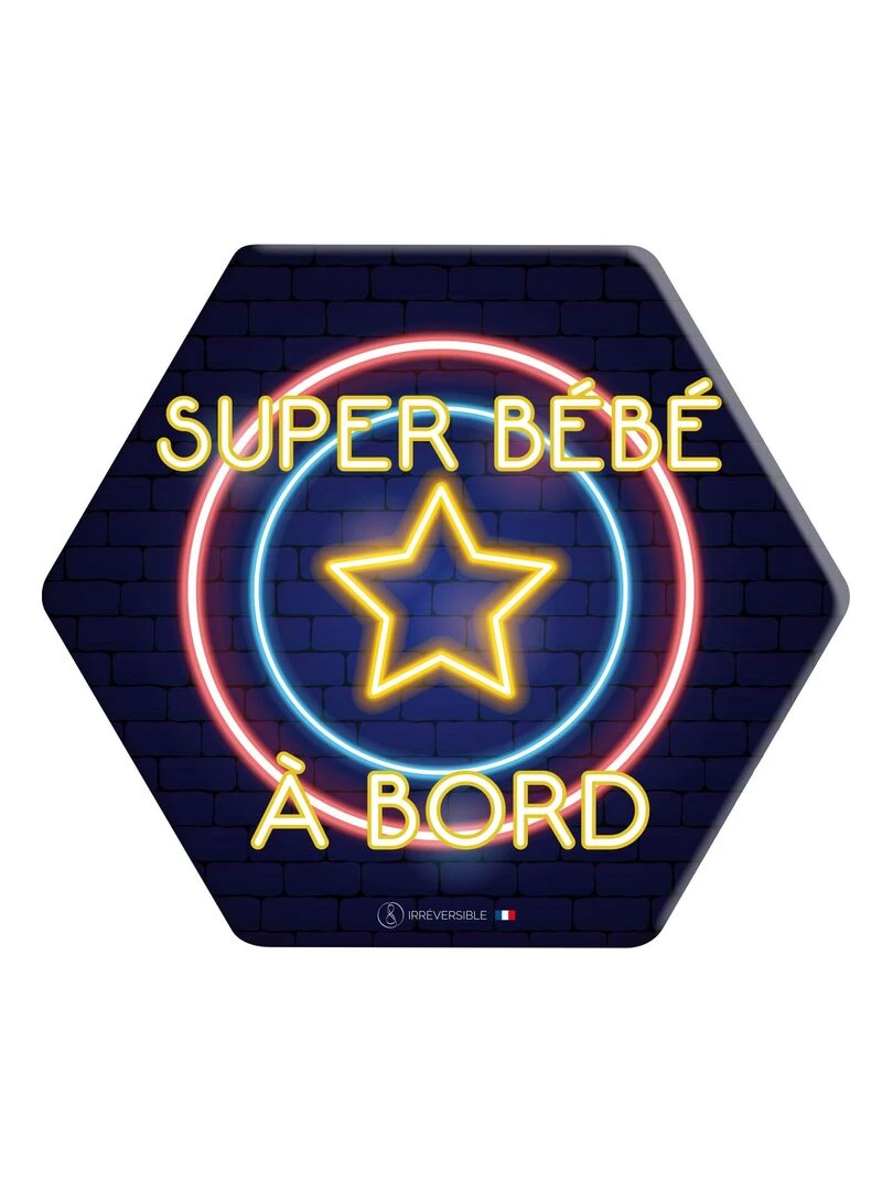 Adhésif / Autocollant bébé à bord Captain américa néon Bleu