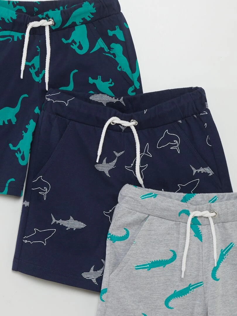 Lot de 3 shorts en jersey   Bleu