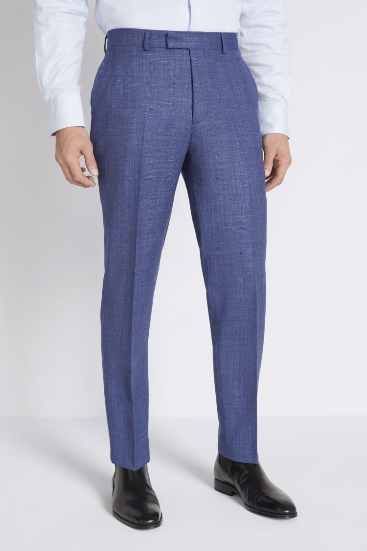 Regular Fit Blue Birdseye Trousers Buy Online at Moss