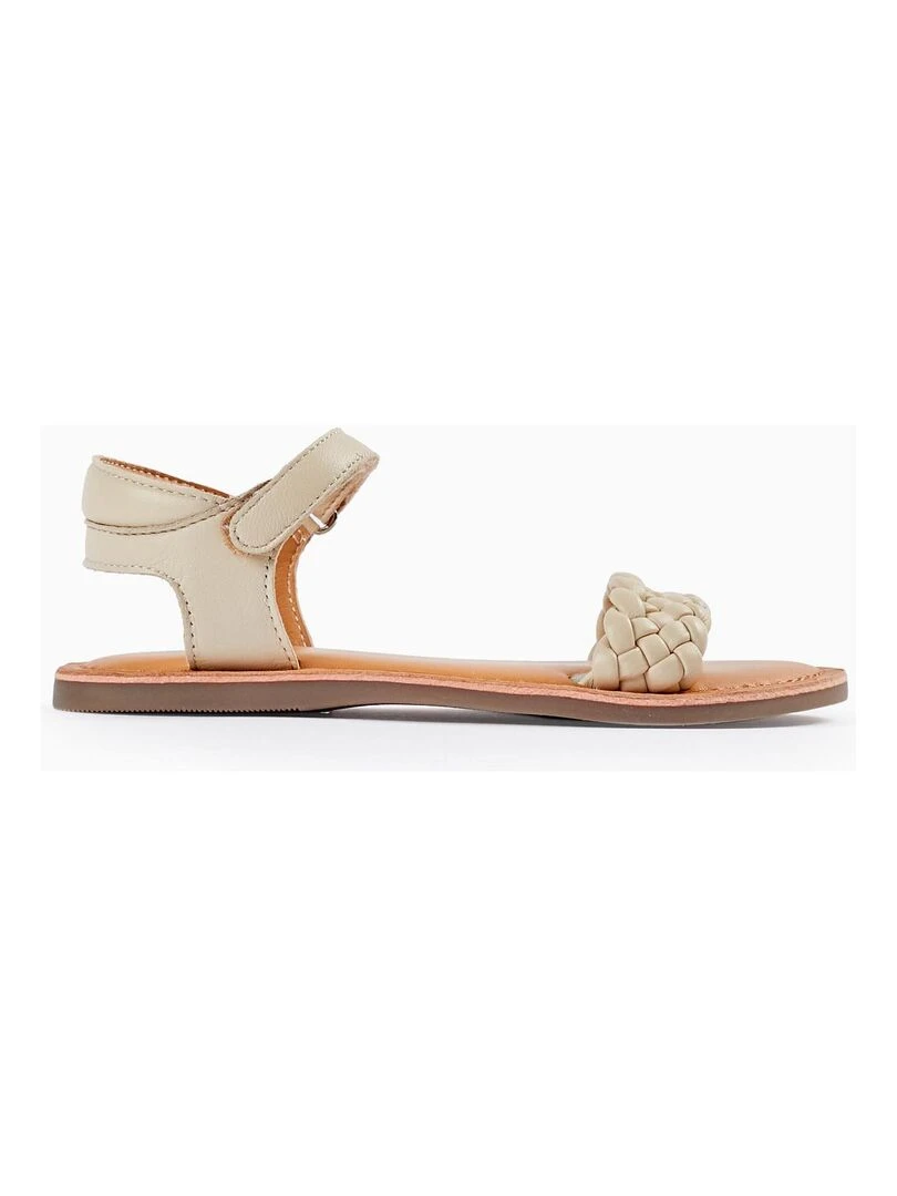 Sandales en cuir pour fille Blanc