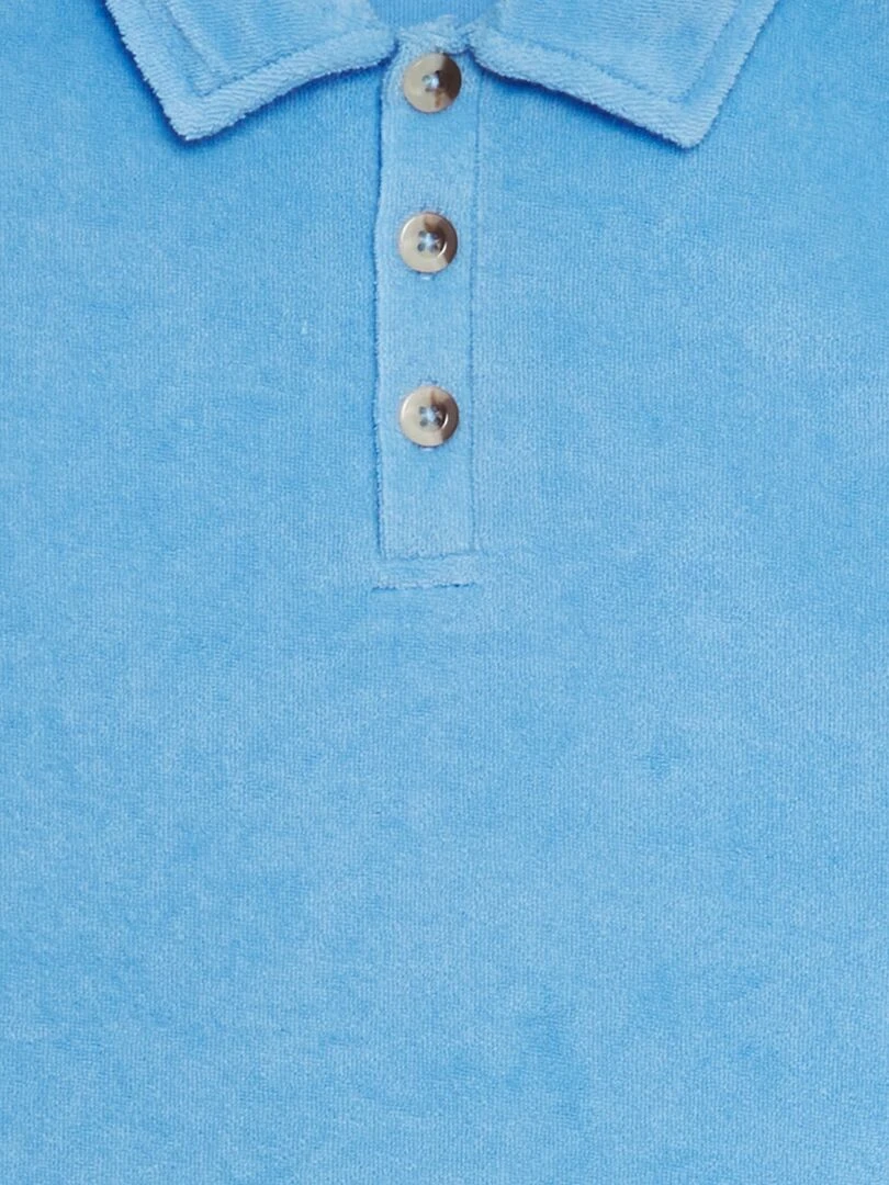 Polo uni en éponge   Bleu