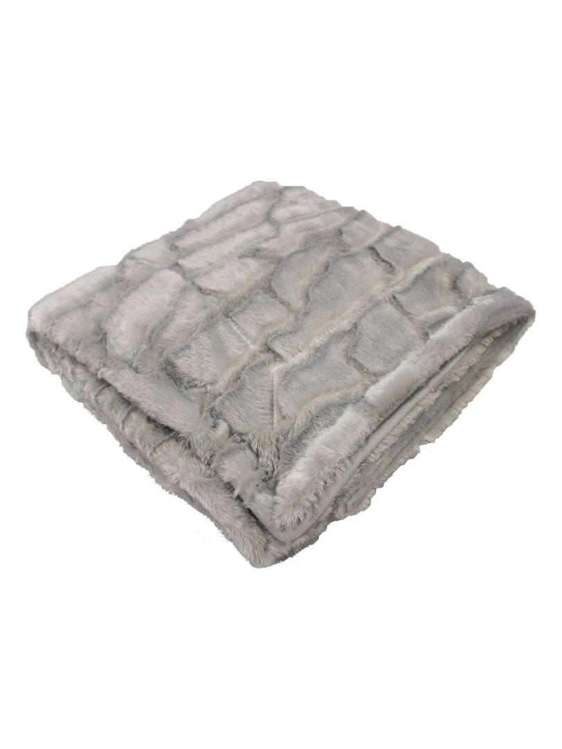 Plaid a poil doux collection Ecaille gris anthracite