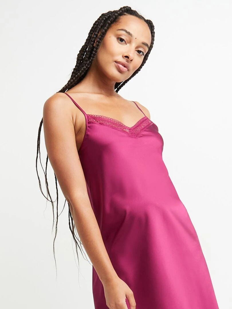 Nuisette satin Chimene   RougeGorge Lingerie   Rouge