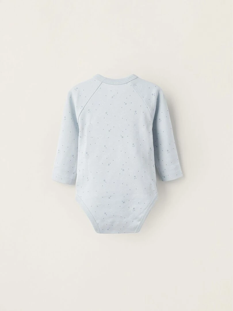 Pack de 4 bodies croisés pour bébé et nouveau né 'Stars' manches longues ESSENTIALS LINE Multicolore
