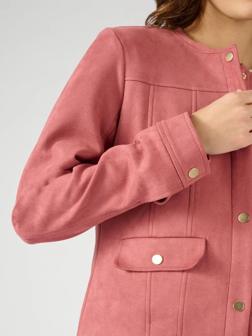 Veste suédine   Damart   Rose framboise