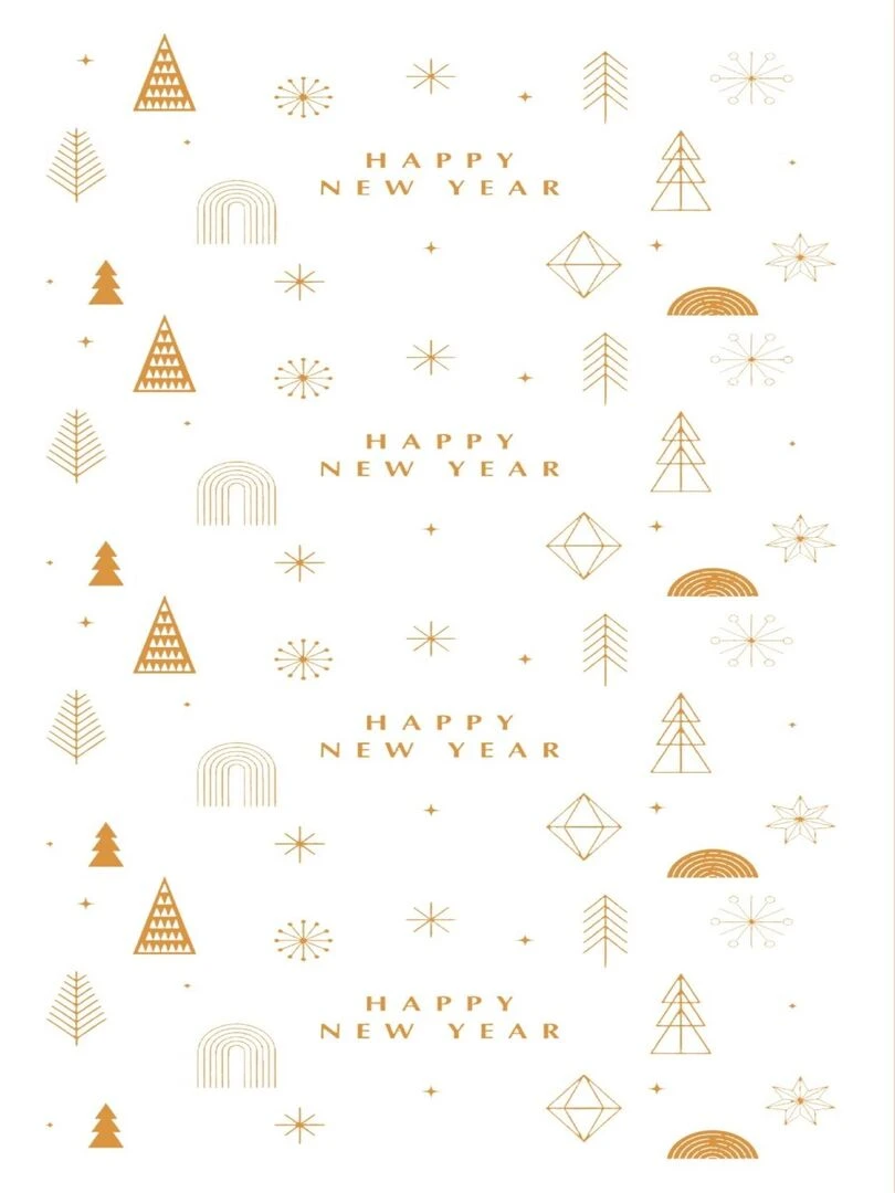 Tapis New Year Gold Blanc