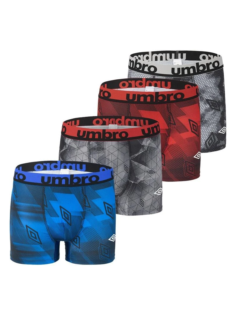 Lot de 4 Boxers homme imprimé Sublimation Umbro Gris