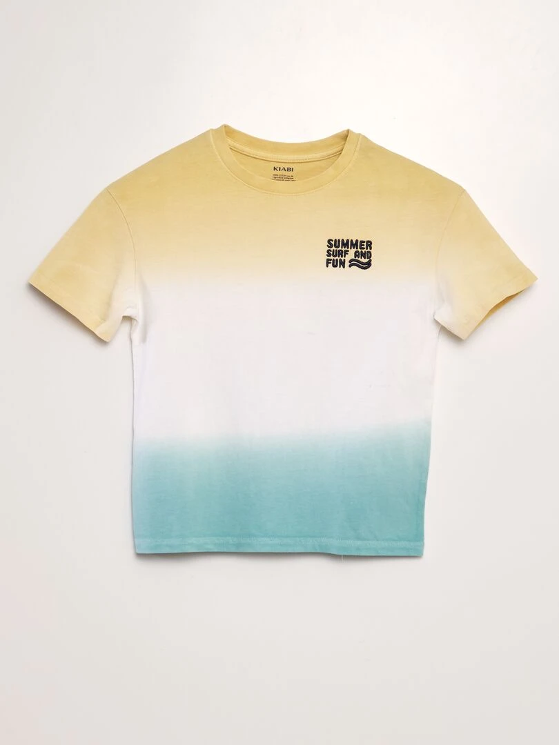 T shirt large tie and dye Jaune
