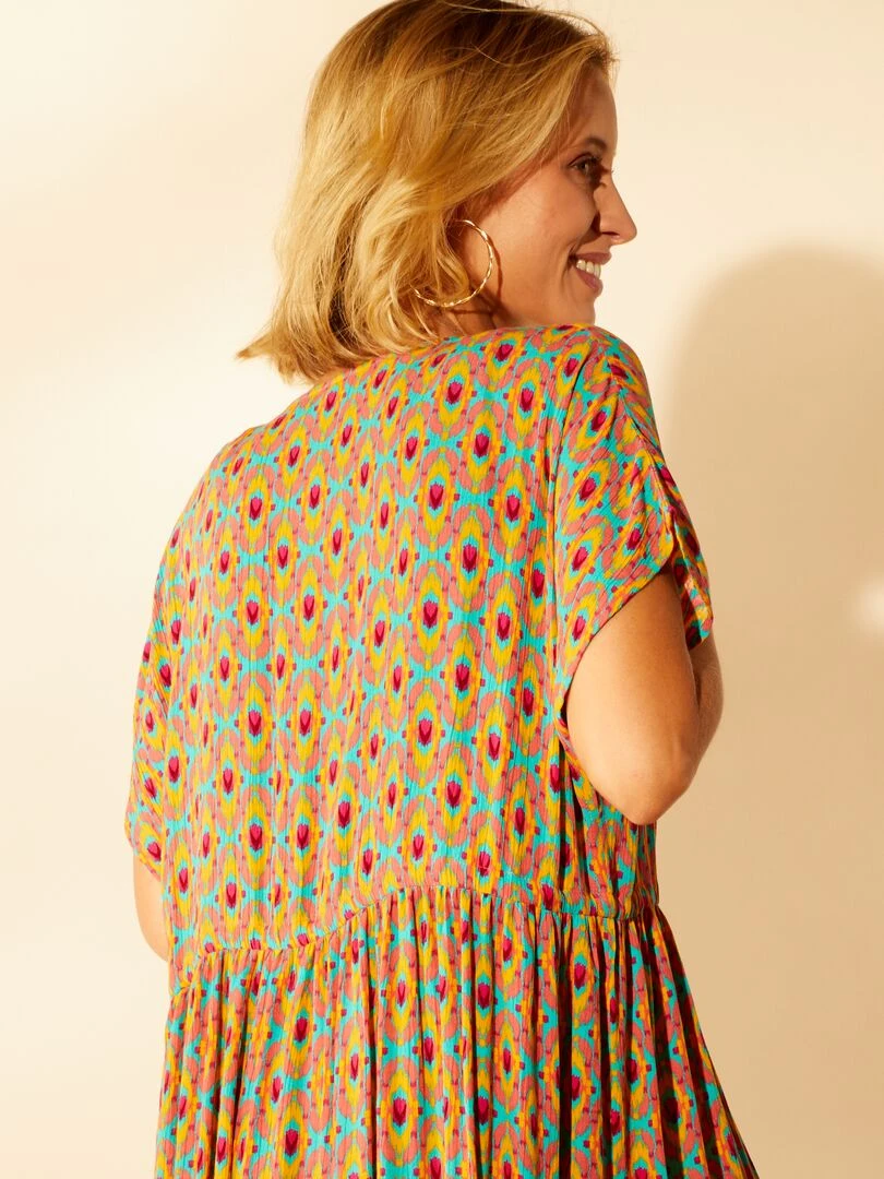 Robe de plage esprit kimono imprimé   Orange imprimé