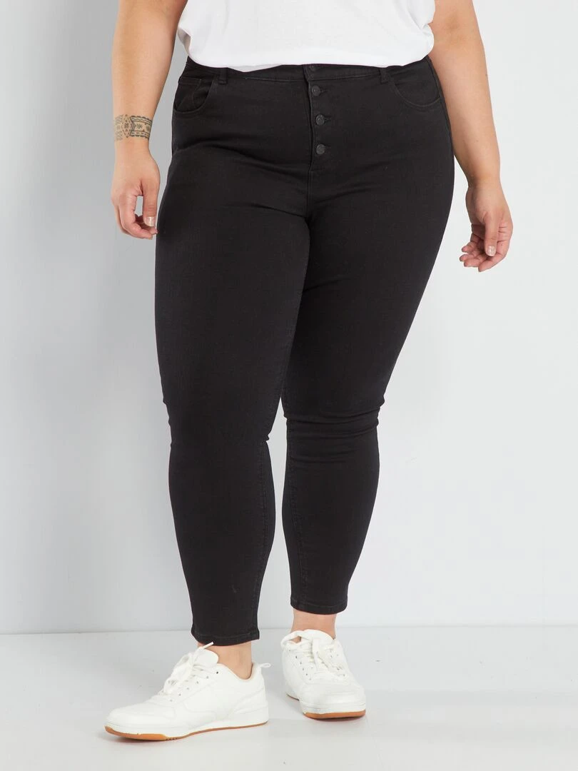 Jean skinny à taille haute L32 Noir