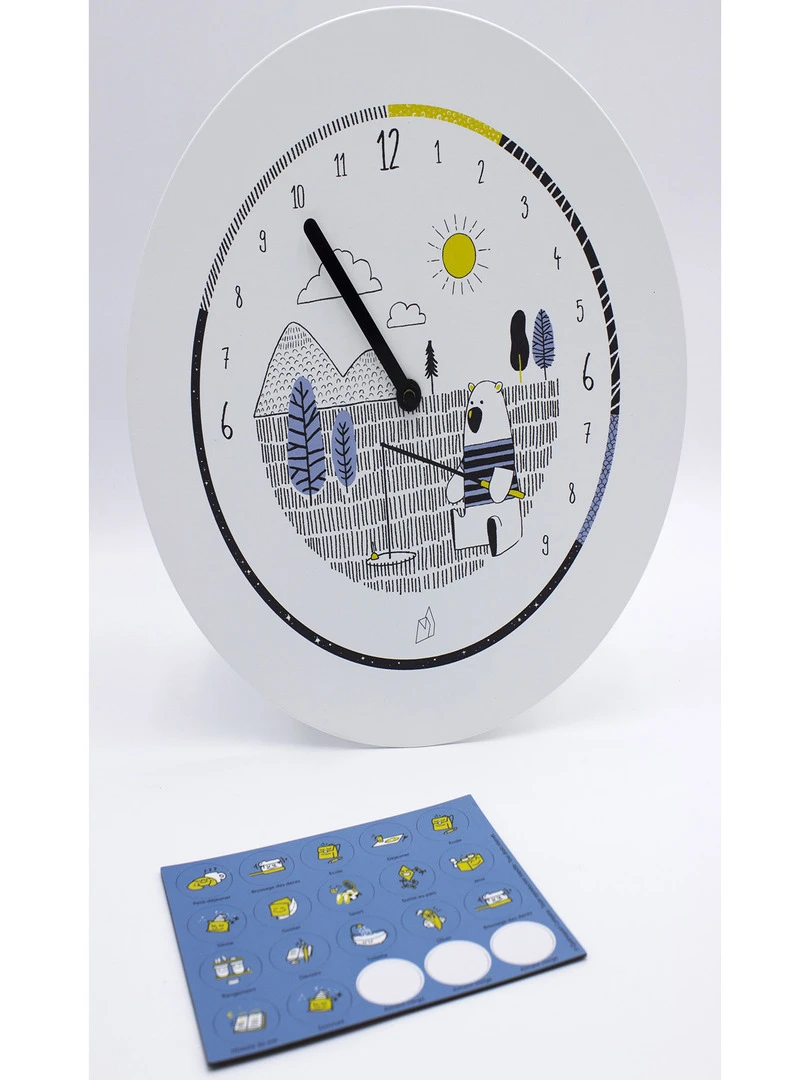 Horloge Formidable Éducative Ours Et Ses 20 Aimants   N/A