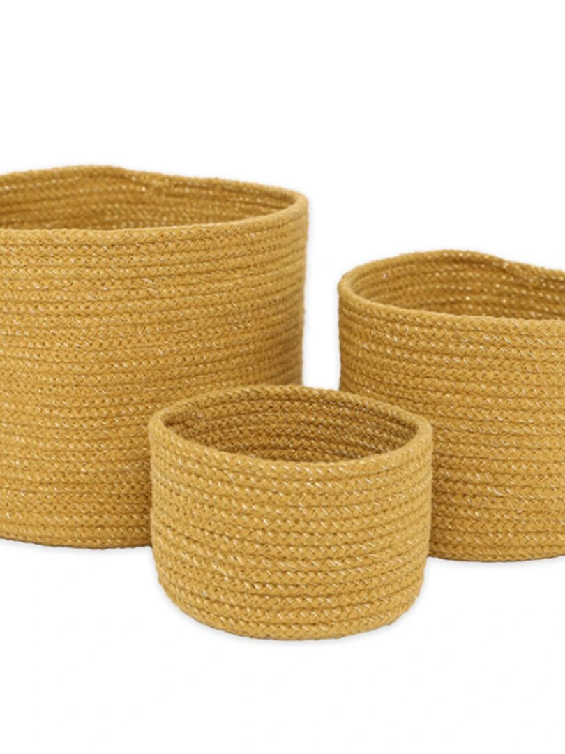 Lot de 3 paniers de rangement Ilse miel Jaune