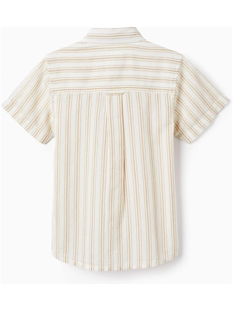 Chemise à rayures à manches courtes en coton pour garçon manches courtes PICASSO Beige