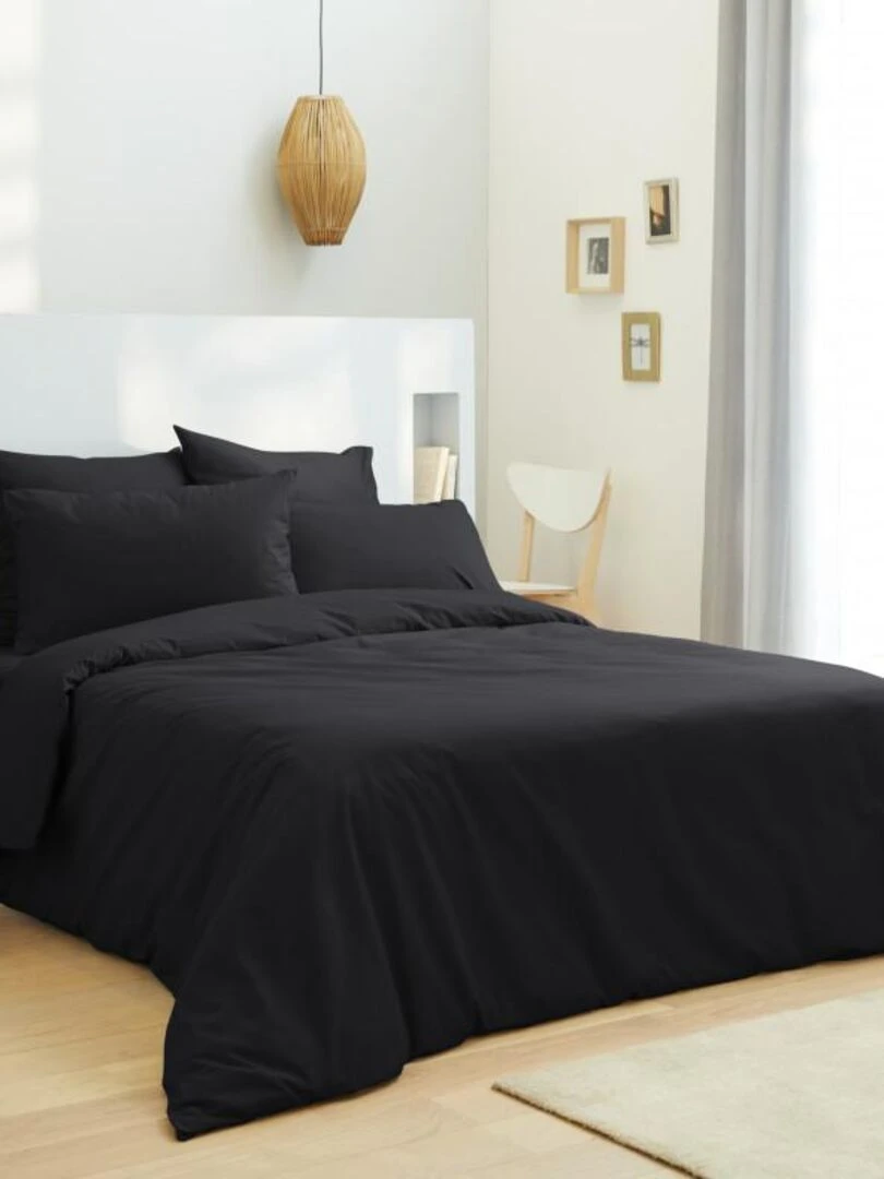 Housse De Couette Noir 260 X 240 Cm / 100% Coton / 57 Fils/cm² Pour Lit 2 Places "king Size" Noir