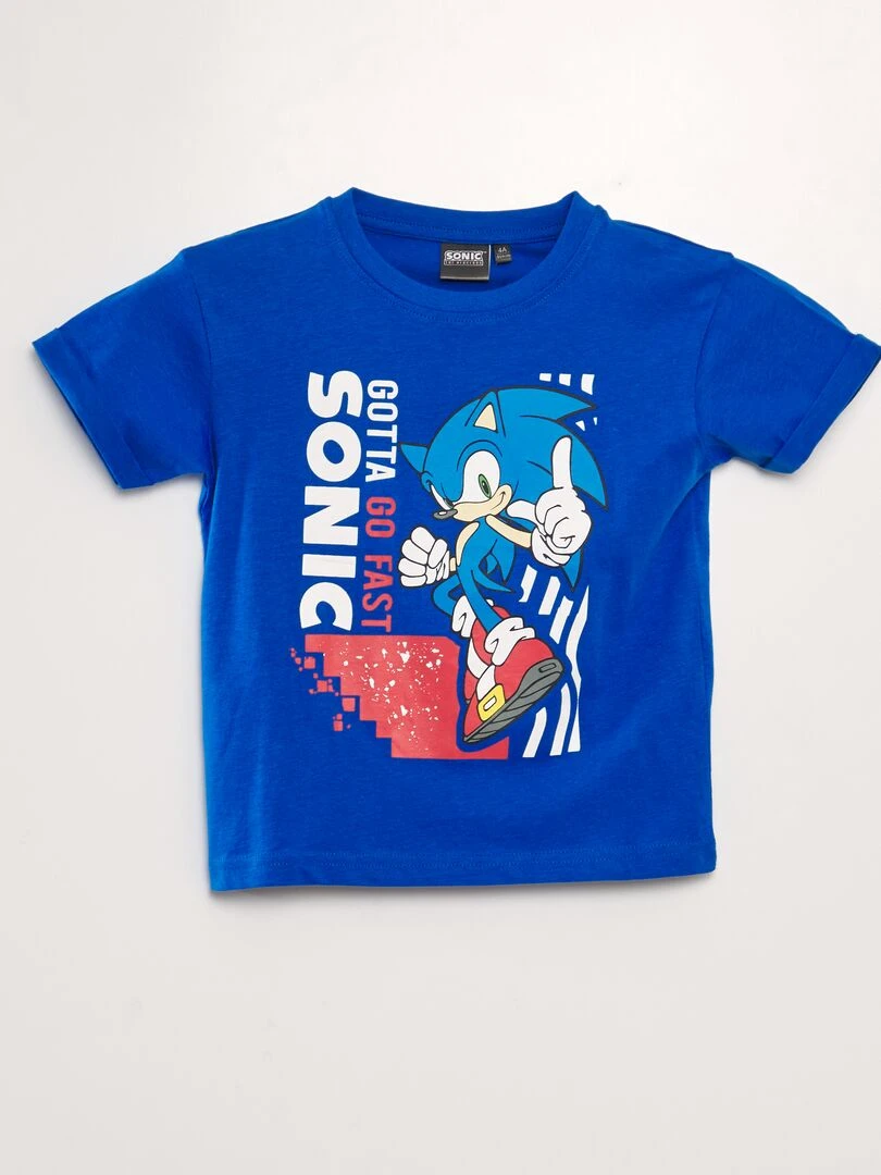 T shirt imprimé 'Sonic' bleu