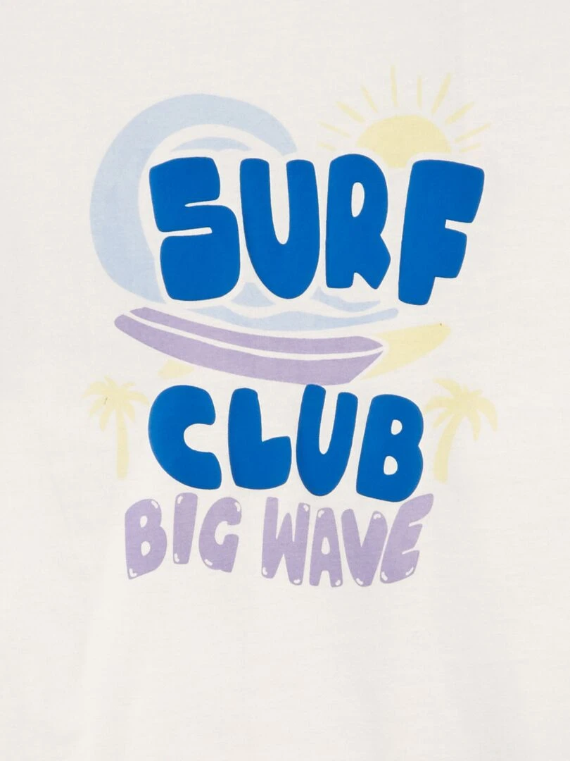 Tee shirt imprimé Blanc surf