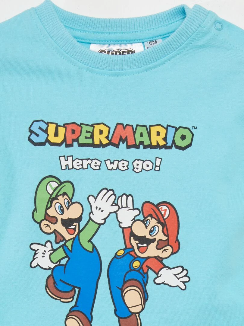 T shirt 'Mario' à manches courtes Bleu