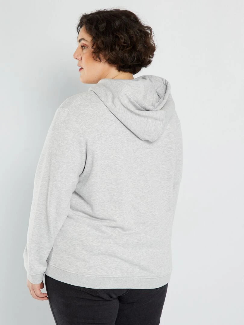 Sweat à capuche en molleton   Gris